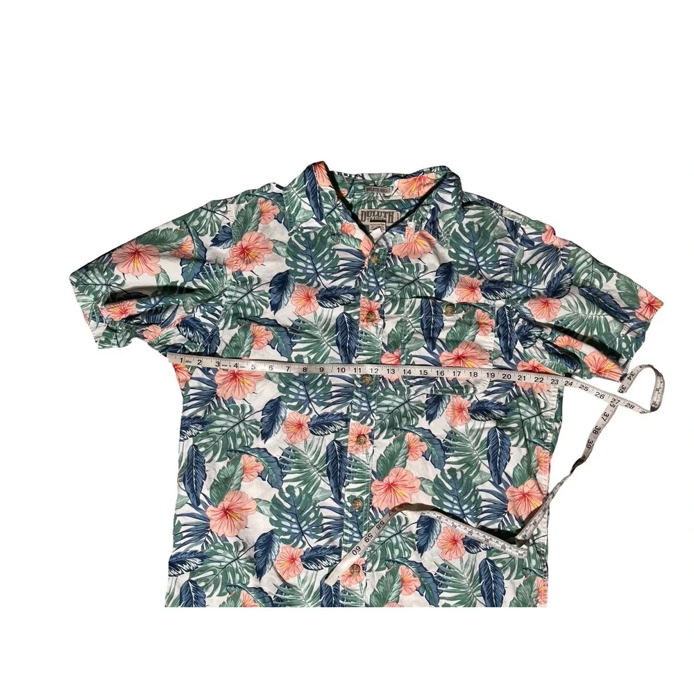 Duluth Trading Co Mens Large Slim Fit Tropical Hibiscus Floral Button Down Shirt - Picture 5 of 7